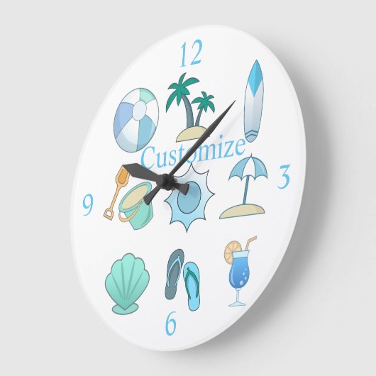 Beach Life Thunder_Cove Große Wanduhr (Winkel)