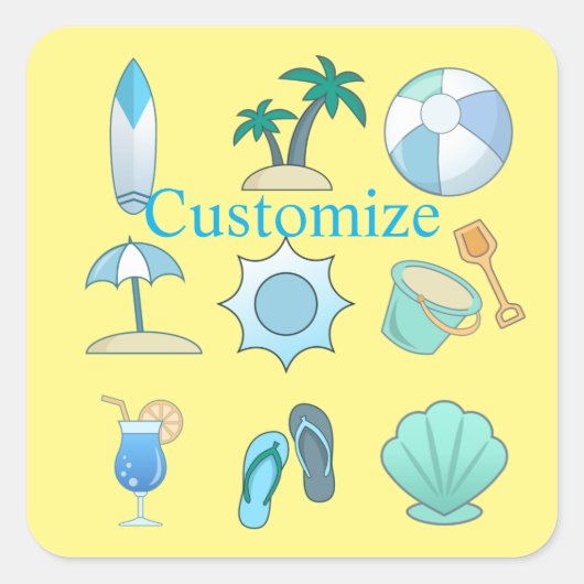 Beach Life Thunder_Cove Quadratischer Aufkleber (Vorderseite)
