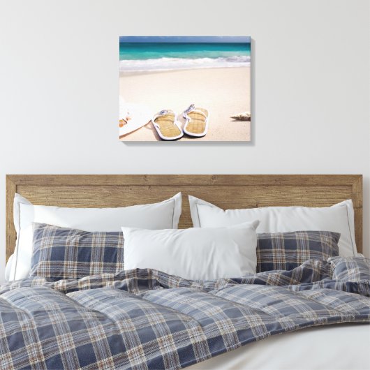 "BEACH LIFE" Traum vom Meer und der Sandmauer Kuns Leinwanddruck (Insitu (Schlafzimmer))