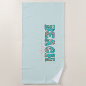 Beach Life Tropical Summer angepasst Strandtuch (Vorderseite)