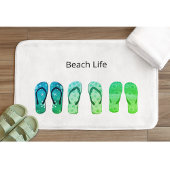 Beach Life und Green Flip Flops Badematte