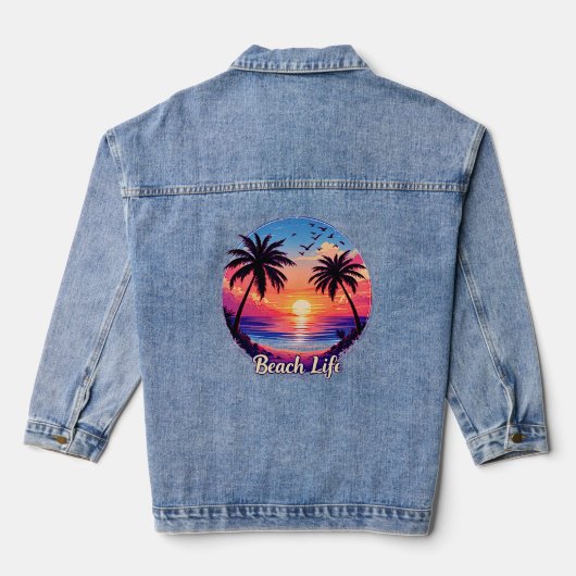 Beach Life Vibes Jeansjacke (Rückseite)