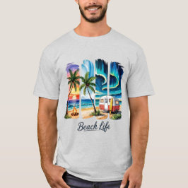Beach Life Vintage | Tropischer Camper & Ozeanpara T-Shirt