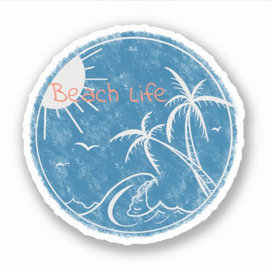Beach Life Vinyl Cut Sticker (Vorderseite)