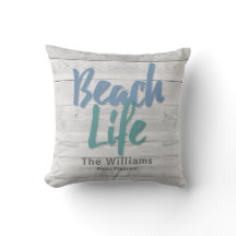 Beach Life Wood Dock Kissen