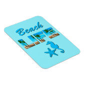 Beach Life Word Art mit Sand und Palmen Magnet (Rechte Seite)