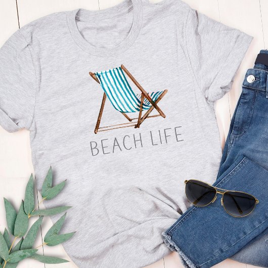 Beach Life Zitat Nautical Beach Summer Chair T-Shi T-Shirt