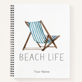 Beach Life Zitat Nautical Summer Vacacacation Stuh Notizblock