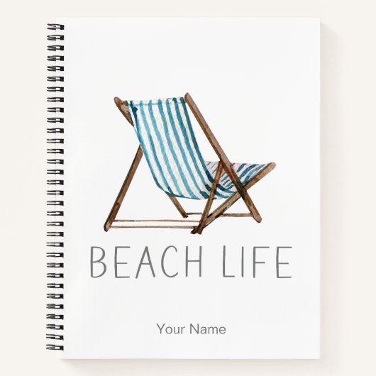 Beach Life Zitat Nautical Summer Vacacacation Stuh Notizblock (Vorderseite)