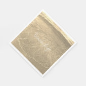 Beach Life Zitate Clear Ocean Water Gold Sepia Art Serviette (Ecke)