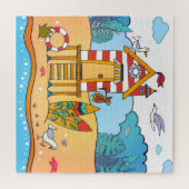 Beach Lifeguard und Surfbretter Puzzle (Horizontal)