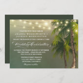 Beach Light Palm Tree Tropical Wedding Einladungen (Vorne/Hinten)