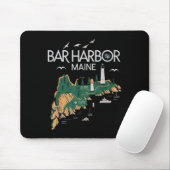 Beach Lighthouse Bar Harbour Maine Mousepad (Mit Mouse)