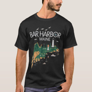Beach Lighthouse Bar Harbour Maine T-Shirt