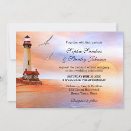 Beach Lighthouse Hochzeitseinladung Einladung