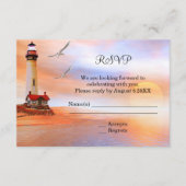 Beach Lighthouse Hochzeitsfeier UAWG Einladung (Vorderseite)