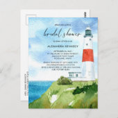 Beach Lighthouse Nautical Themed Brautparty Postkarte (Vorne/Hinten)