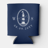 Beach Lighthouse | Nautical Wedding Monogram Dosenkühler (Vorderseite)