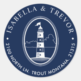 Beach Lighthouse | Nautische Fragestellung Rücksen Runder Aufkleber