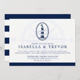 Beach Lighthouse | Nautische Hochzeit Einladung