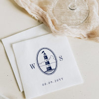 Beach Lighthouse | Navy Monogram