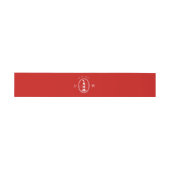 Beach Lighthouse Red Nautical Wedding Monogram Einladungsbanderole (Flach)