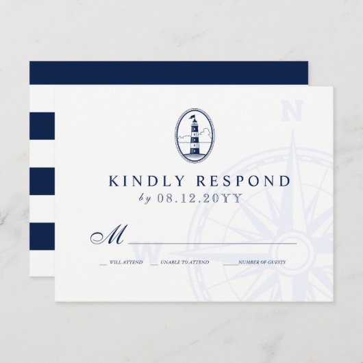 Beach Lighthouse | RSVP für Hochzeitsszenarien (Vorne/Hinten)