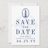 Beach Lighthouse | Save the Date Einladung (Vorderseite)