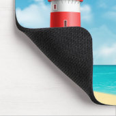 Beach Lighthouse Seagull Mousepad (Ecke)