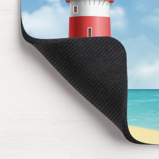 Beach Lighthouse Seagull Mousepad (Ecke)