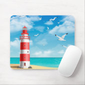 Beach Lighthouse Seagull Mousepad (Mit Mouse)