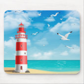 Beach Lighthouse Seagull Mousepad (Vorne)