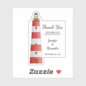Beach Lighthouse Vielen Dank für Ihre Hochzeit maß Aufkleber (Blatt)