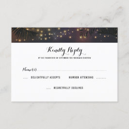 Beach Lights Wedding RSVP Karte