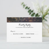 Beach Lights Wedding RSVP Karte (Stehend Vorderseite)