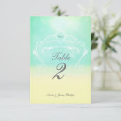 Beach Look Elegante Vintage Hochzeit Tischnummer (Stehend Vorderseite)