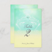 Beach Look Elegante Vintage Hochzeit Tischnummer (Vorne/Hinten)