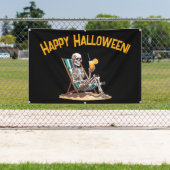 Beach Lounges Skeleton Halloween Banner (InSitu)