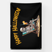 Beach Lounges Skeleton Halloween Banner (Vertikal)