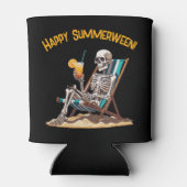Beach Lounges Skeleton Halloween Dosenkühler (Rückseite)