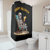 Beach Lounges Skeleton Halloween Duschvorhang (Beispiel)