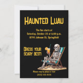 Beach Lounges Skeleton Halloween Einladung (Rückseite)