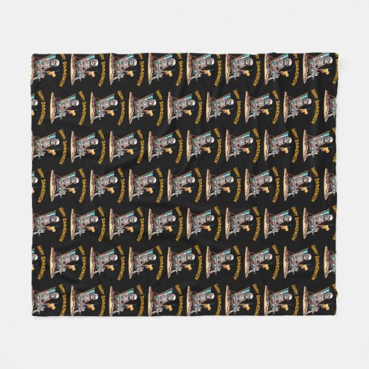 Beach Lounges Skeleton Halloween Fleecedecke (Vorderseite (Horizontal))