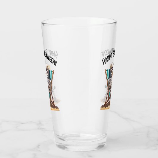 Beach Lounges Skeleton Halloween Glas (Rechts)