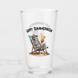 Beach Lounges Skeleton Halloween Glas