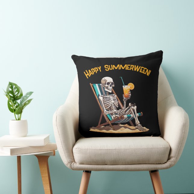 Beach Lounges Skeleton Halloween Kissen (Stuhl )