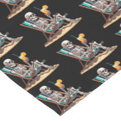Beach Lounges Skeleton Halloween Kurzer Tischläufer (Ecke)