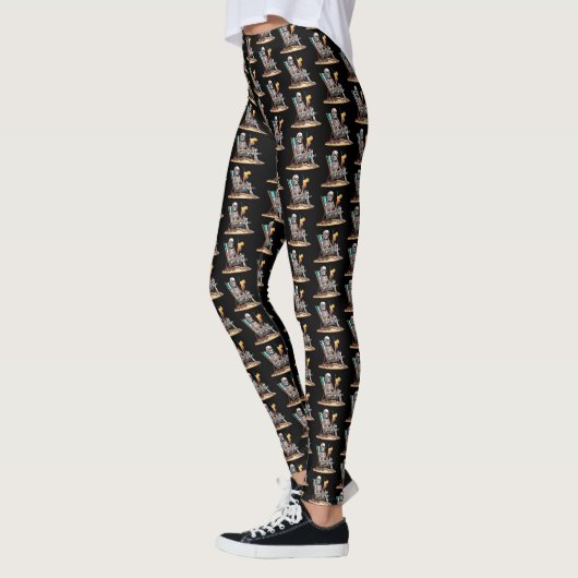 Beach Lounges Skeleton Halloween Leggings (Links)