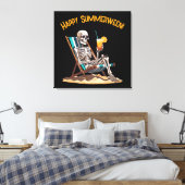 Beach Lounges Skeleton Halloween Leinwanddruck (Insitu (Schlafzimmer))