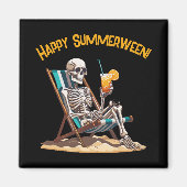 Beach Lounges Skeleton Halloween Magnet (Vorne)